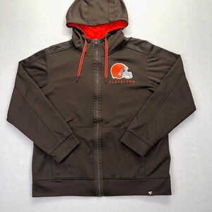 Fanatics Cleveland Browns NFL Full Zip Hoodie Mens L Brown Orange Performance